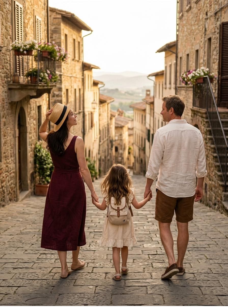 Familie auf Reisen – ein lebendiges Foto, das das Video abspielt